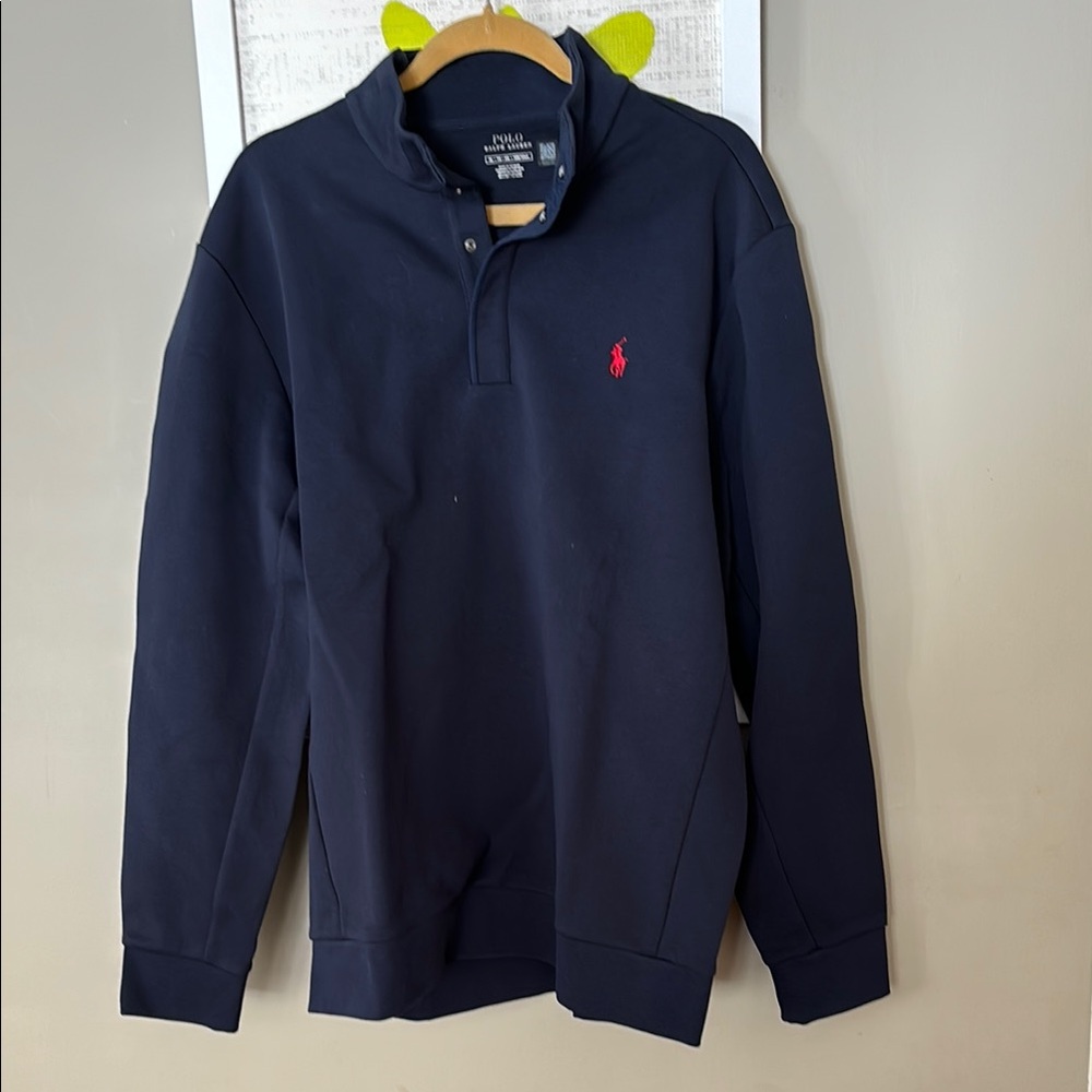 Polo Ralph Lauren Navy Sweatshirt with Red Logo